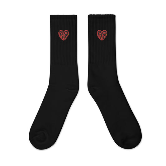 BPH Heart Embroidered Socks