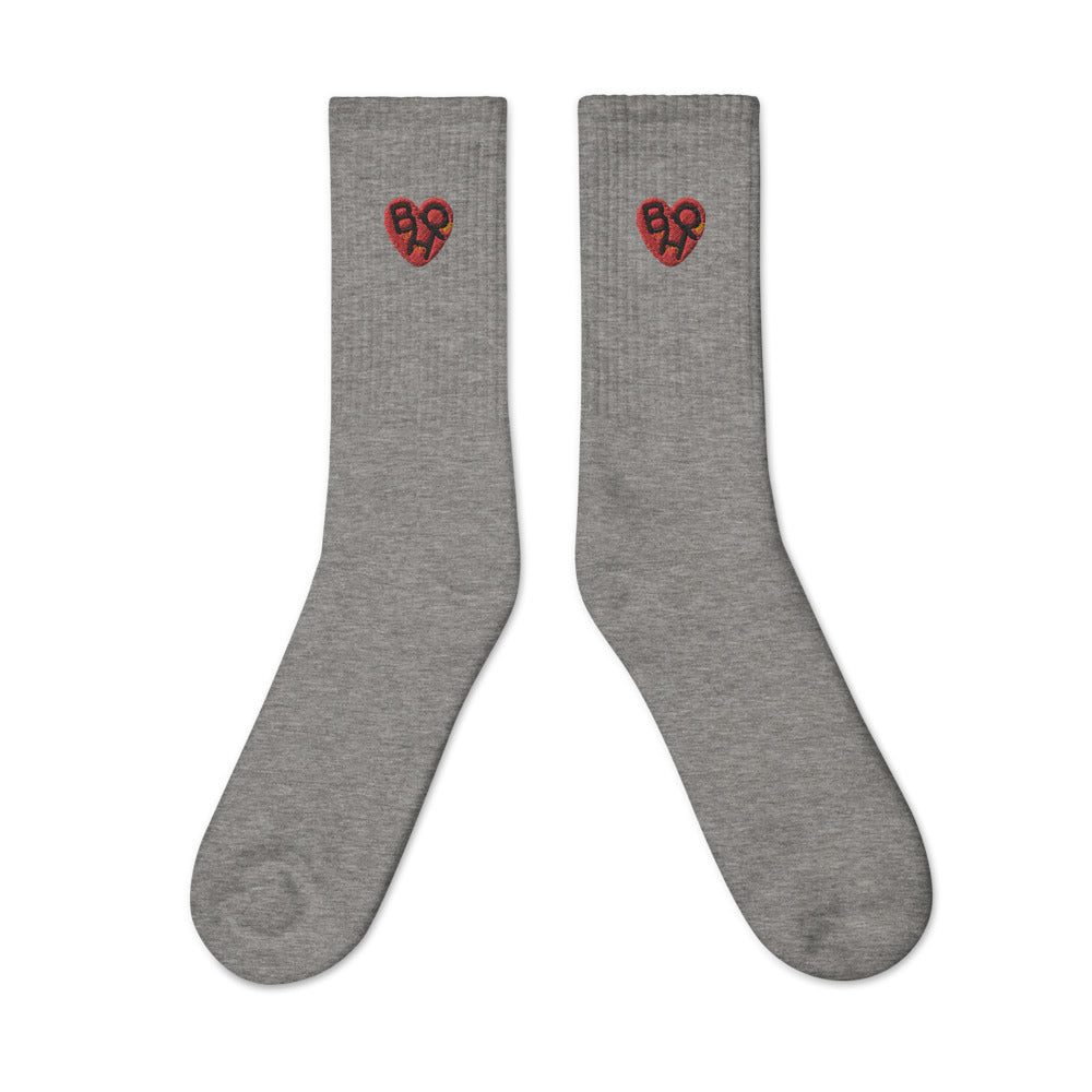 BPH Heart Embroidered Socks